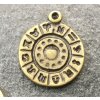 10 sign of zodiac Pendants, antique brass