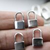 10 Dainty Padlock Charms Pendant Rhodium