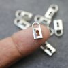 20 Dainty Padlock Charms Pendant Rhodium