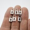 20 Dainty Padlock Charms Pendant Rhodium