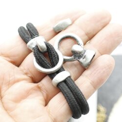 5 Ring Haken Verschlüsse für Armbänder, Dunkel Altsilber