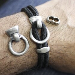 5 Ring Haken Verschlüsse für Armbänder, Dunkel Altsilber