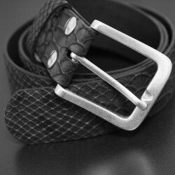 Antique Silver Belt Buckle for 4 cm snap belts, Leather Strap Buckle