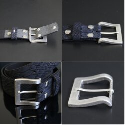 Antique Brass Classic belt buckle for 4 cm snap belts, Leather Strap Buckle