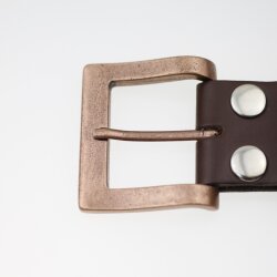 Antique Copper Belt Buckle for 4 cm snap belts, Leather...