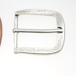 Antique Silver Belt Buckle for 4 cm snap belts, Leather...