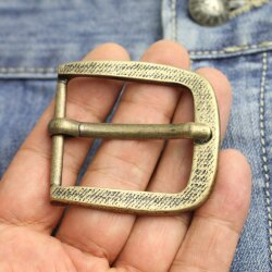 Antique Brass Belt Buckle for 4 cm snap belts, Leather Strap Buckle