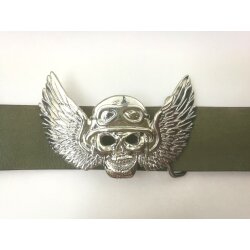 Biker Todesengel Gürtelschnalle 9,0x6,0 cm rhodium imitation