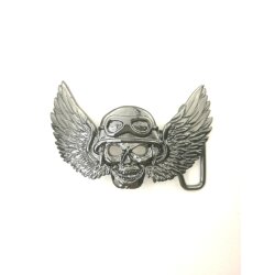 Belt Buckle Biker, angel of death, 9,0x6,0 cm,  jet hematite