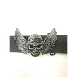 Belt Buckle Biker, angel of death, 9,0x6,0 cm,  jet hematite