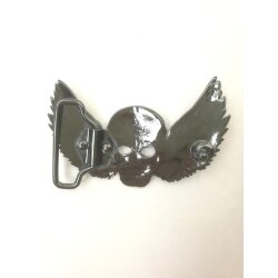 Belt Buckle Biker, angel of death, 9,0x6,0 cm,  jet hematite