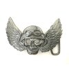 Belt Buckle Biker, angel of death, 9,0x6,0 cm,  jet hematite