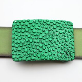Noppen Gürtelschnalle 7,3x5,0 cm smaragdgrün