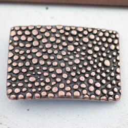 Noppen Gürtelschnalle 7,3x5,0 cm altkupfer