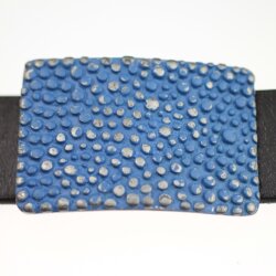 Noppen Gürtelschnalle 7,3x5,0 cm shabby blau
