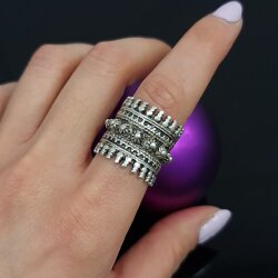 Damen Ring Filigraner Burg Antik Silber Ring