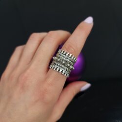 Damen Ring Filigraner Burg Antik Silber Ring