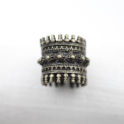 Ladies Ring Filigree Castle Antique Old Brass Ring