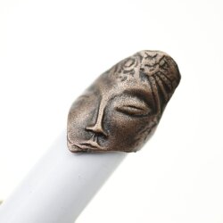 Antique Copper Buddha Ring, Face Ring