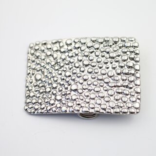 Noppen7,3x5,0 cm Gürtelschnalle, Rhodium Imitation