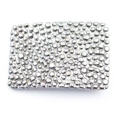 Noppen7,3x5,0 cm Gürtelschnalle, Rhodium Imitation