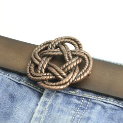 Belt Buckle knot, Gordian knot, 6,5 cm, antique copper