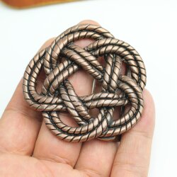 Belt Buckle knot, Gordian knot, 6,5 cm, antique copper