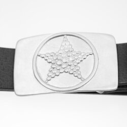 Gray silver Star Belt Buckle