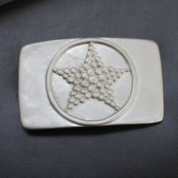 Gray silver Star Belt Buckle