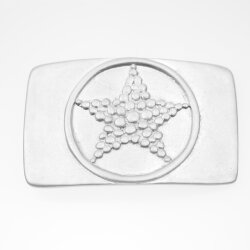 Gray silver Star Belt Buckle