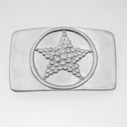 Gray silver Star Belt Buckle