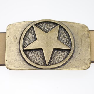 Antique Brass Star Belt Buckle