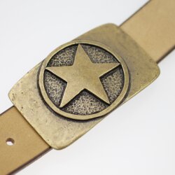 Antique Brass Star Belt Buckle