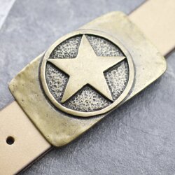 Antique Brass Star Belt Buckle