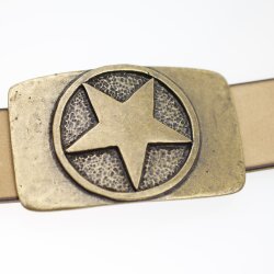 Antique Brass Star Belt Buckle