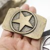 Antique Brass Star Belt Buckle