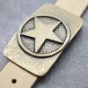 Antique Brass Star Belt Buckle