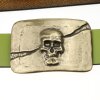 Antique Brass Belt Buckle Skull, Deaths head