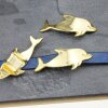 5 Delfin Schiebeperlen für 10x2,5 mm Flaches Leder, gold