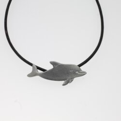 5 Delfin Schiebeperlen für 10x2,5 mm Flaches Leder, Zamak Roh