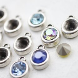 10 Pendant cups for 8 mm Chatons Swarovski Crystals,...