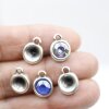 10 Anhänger Fassungen für 8 mm Chatons Swarovski Stein, altsilber