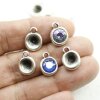 10 Pendant cups for 8 mm Chatons Swarovski Crystals, antique silver