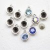 10 Pendant cups for 8 mm Chatons Swarovski Crystals, antique silver