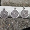 1 Großer ethnischer Sonnen Mandala Anhänger 33 mm, altsilber