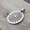 1 Großer ethnischer Sonnen Mandala Anhänger 33 mm, altsilber