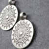 1 Sun Mandala Round Disc Pendants 33 mm, antique silver