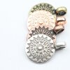 5 AntiqueSilver Sun Mandala Round Disc Pendants 22 mm