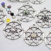 10 Sacred Geometry Charms 25 mm (Ø 2 mm), antique silver