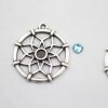 10 Sacred Geometry Charms 25 mm (Ø 2 mm), antique silver